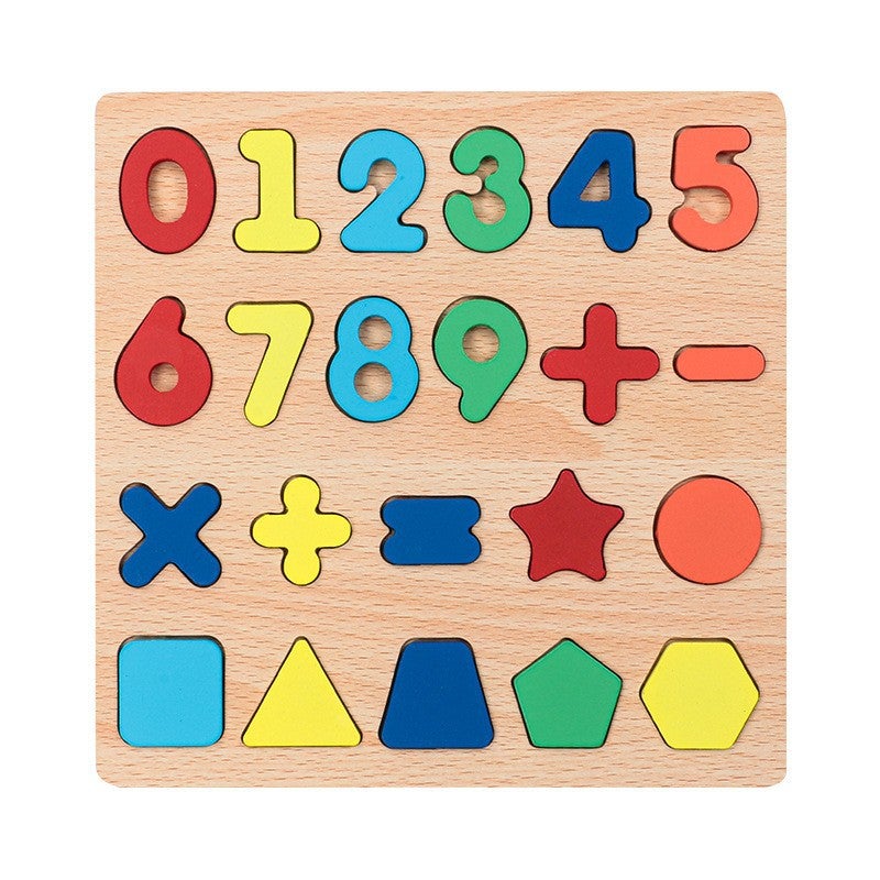 Children'S Number Of Letters Recognition Early Education Hand-Held Board Puzzle Baby Building Blocks 26 English Letters Children'S Three-Dimensional Puzzle - Image 1